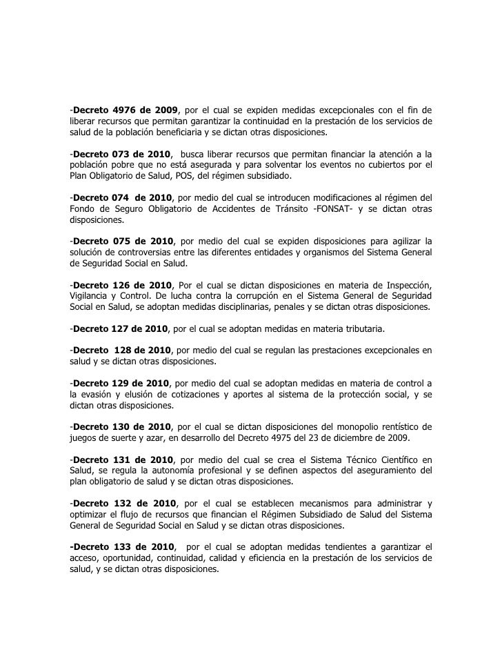 decreto 4975 de 2009